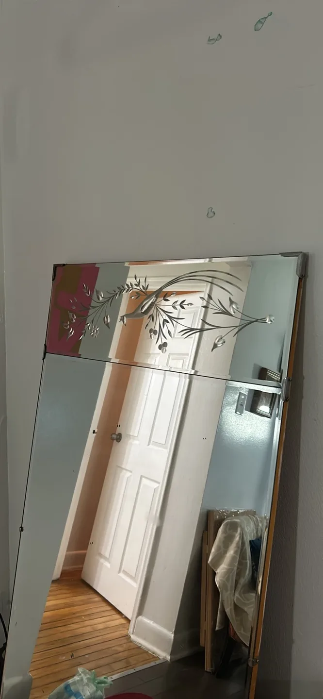 Vintage Etched Mirror. Very large. image indicator(2)