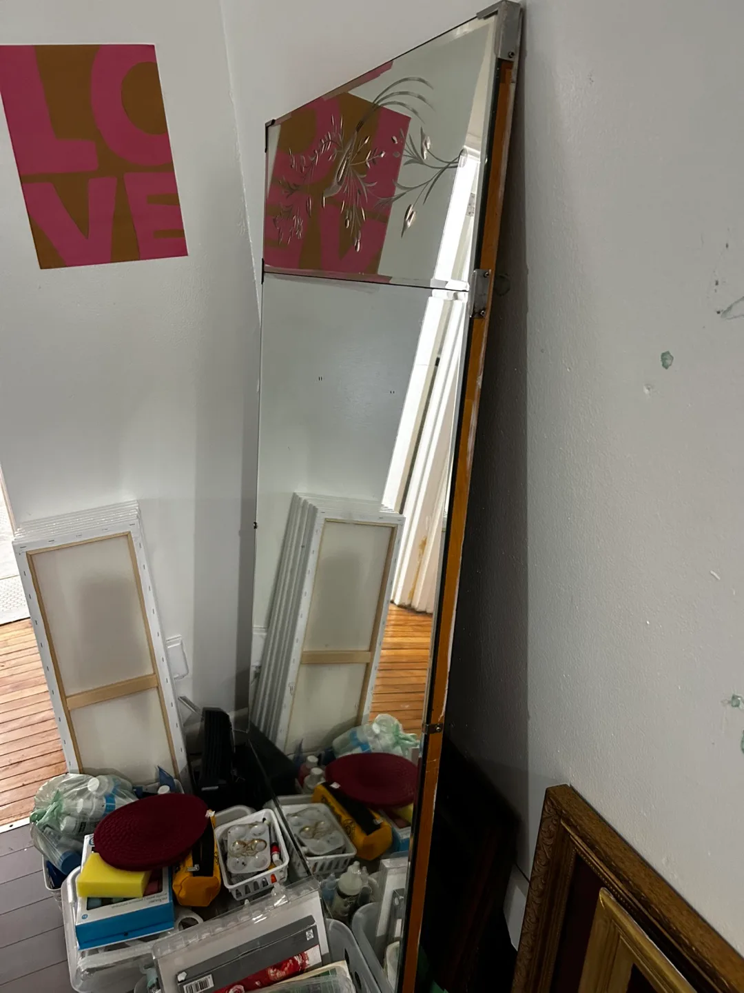 Vintage Etched Mirror. Very large. image indicator(6)