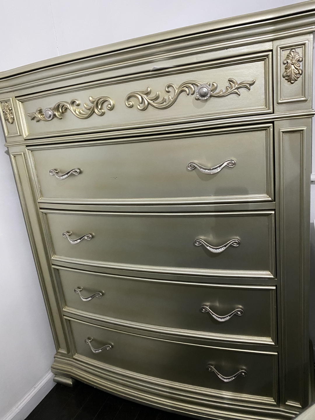 Gold Dresser with 5 Drawers #ThriftyPicks
