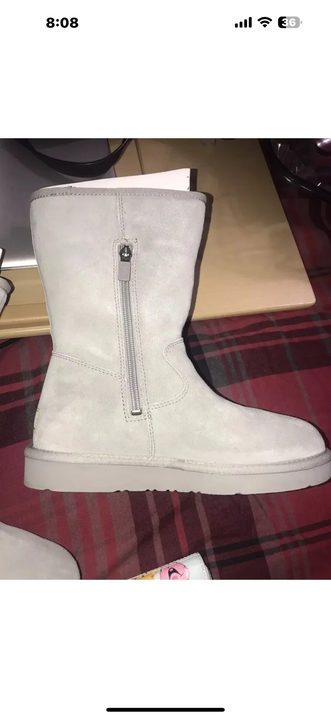UGG Womens Gray Suede Boots Size 7 image indicator(3)