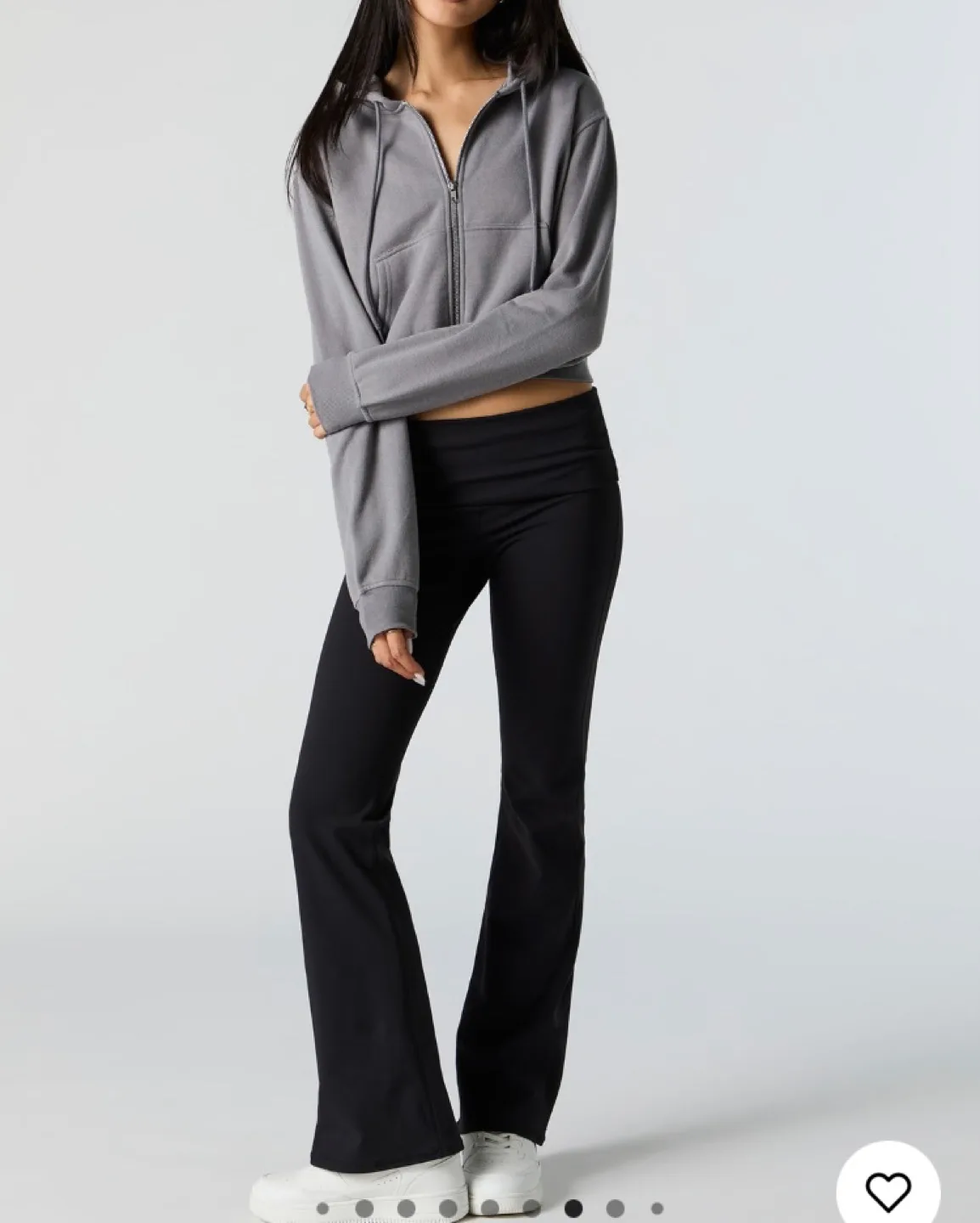 Never worn!!Women's Grey Crop Zip Up Hoodie image indicator(2)