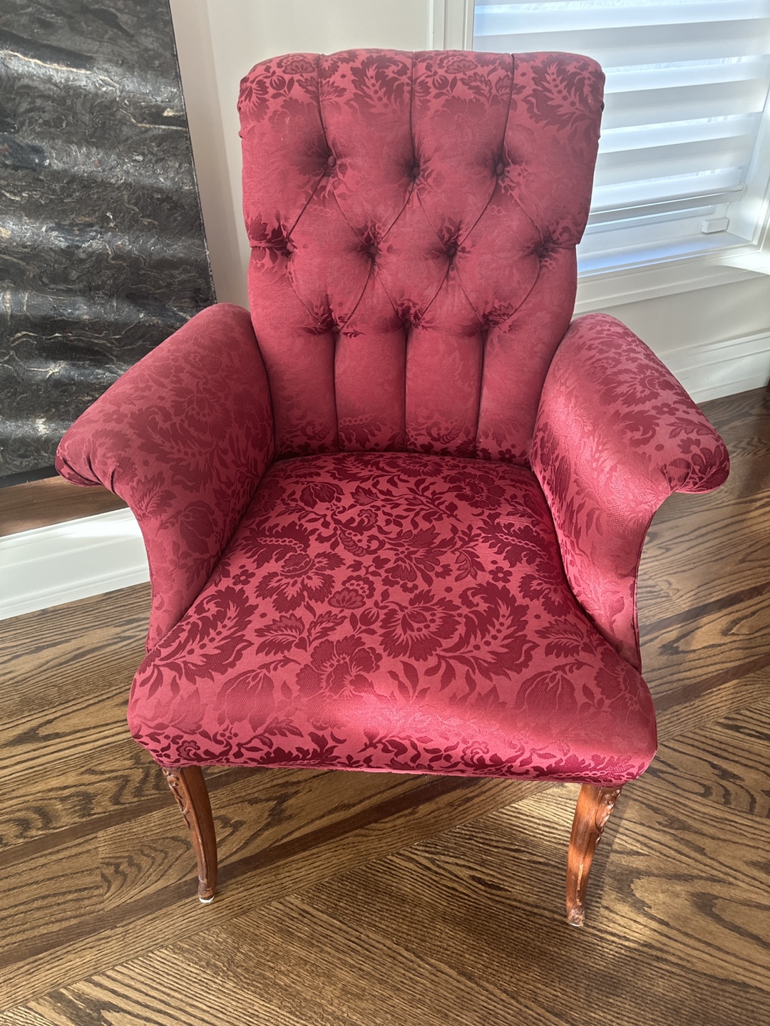 Red Upholstered Armchair