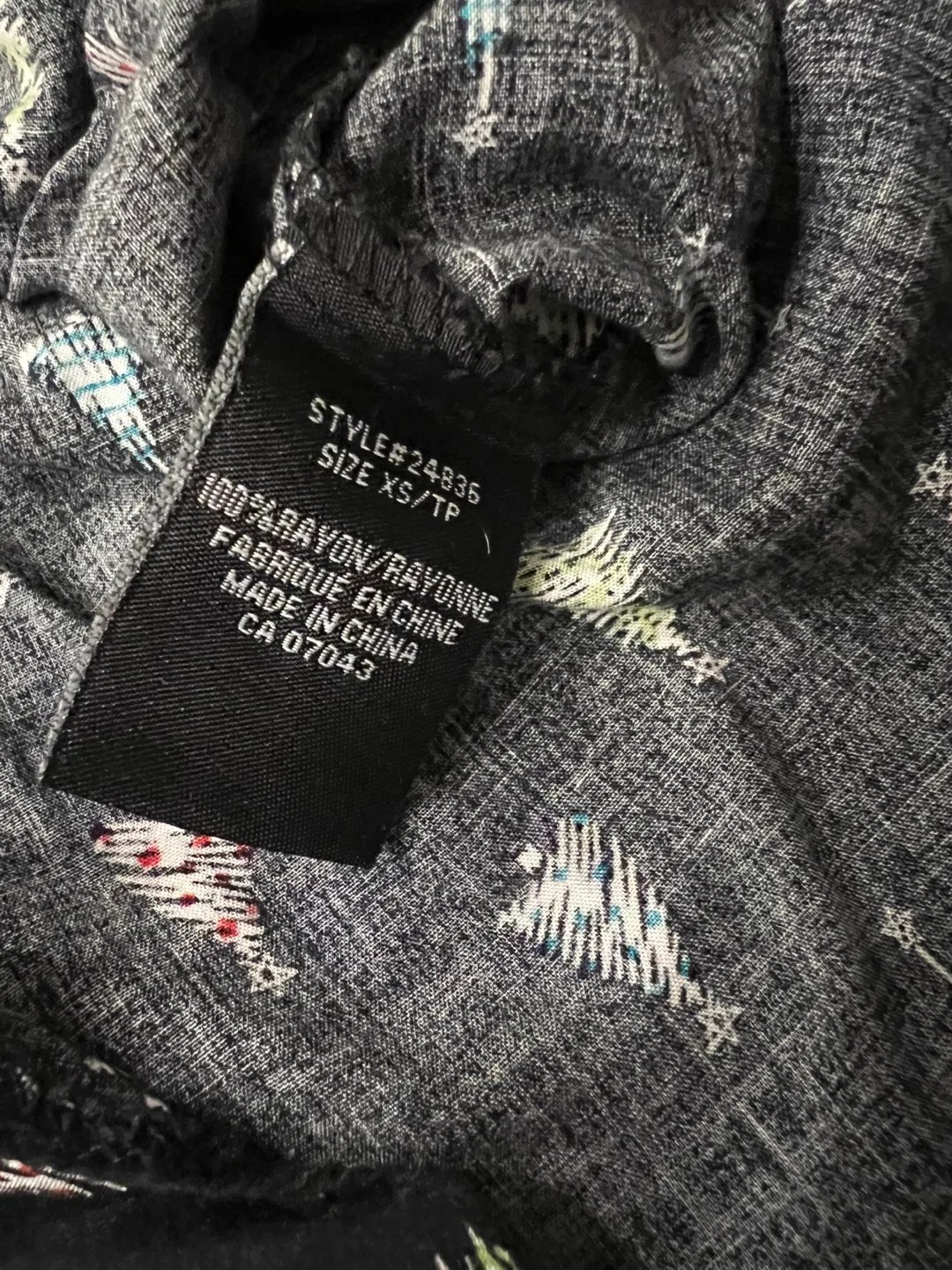 Brody Miles Christmas Tree Print Blouse XS image indicator(8)