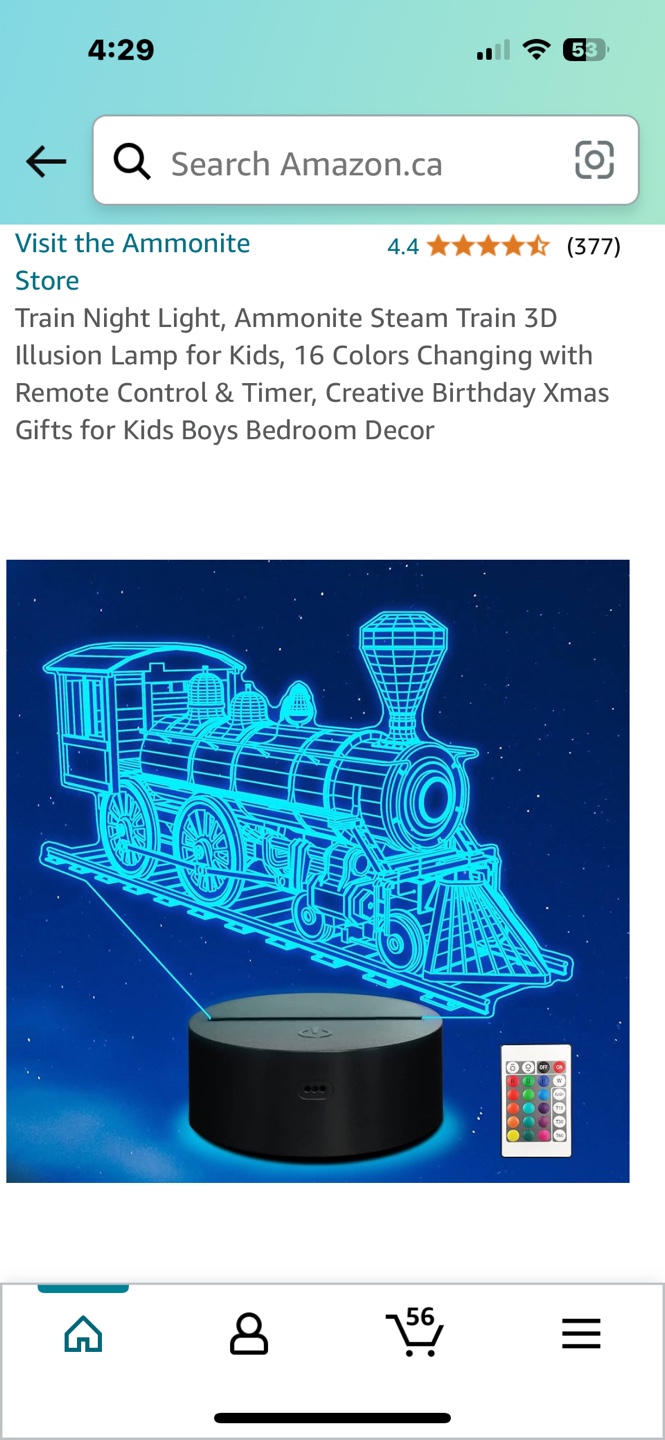 Train Night Light 3D Illusion Lamp