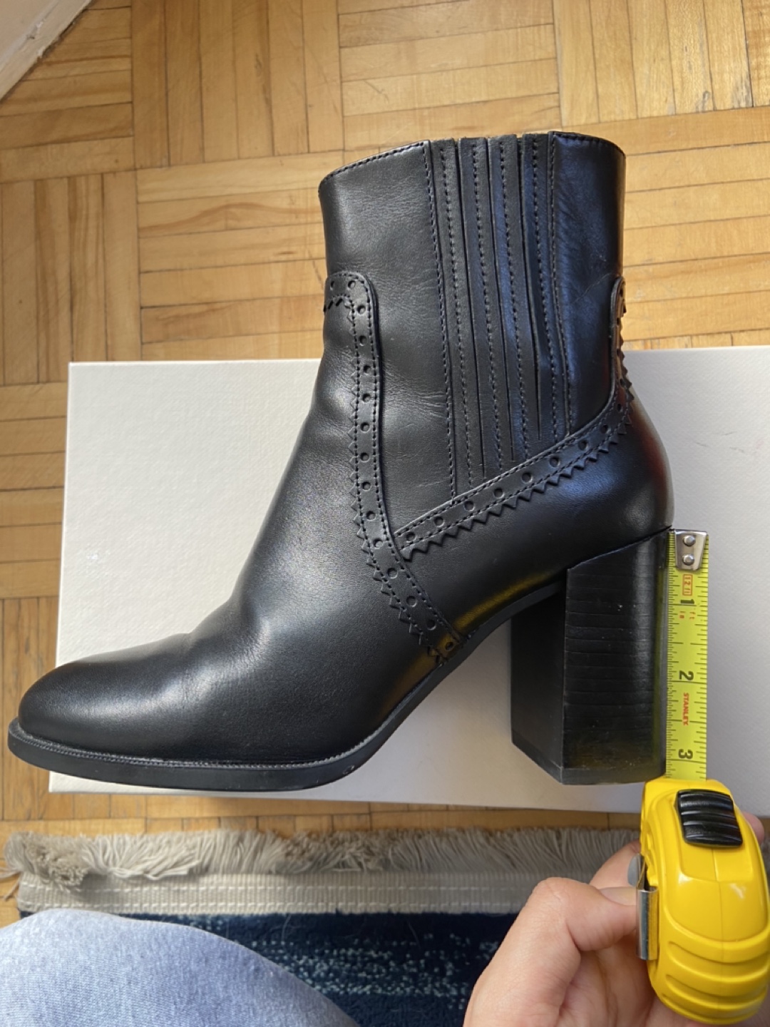 Geox Black Leather Ankle Boots