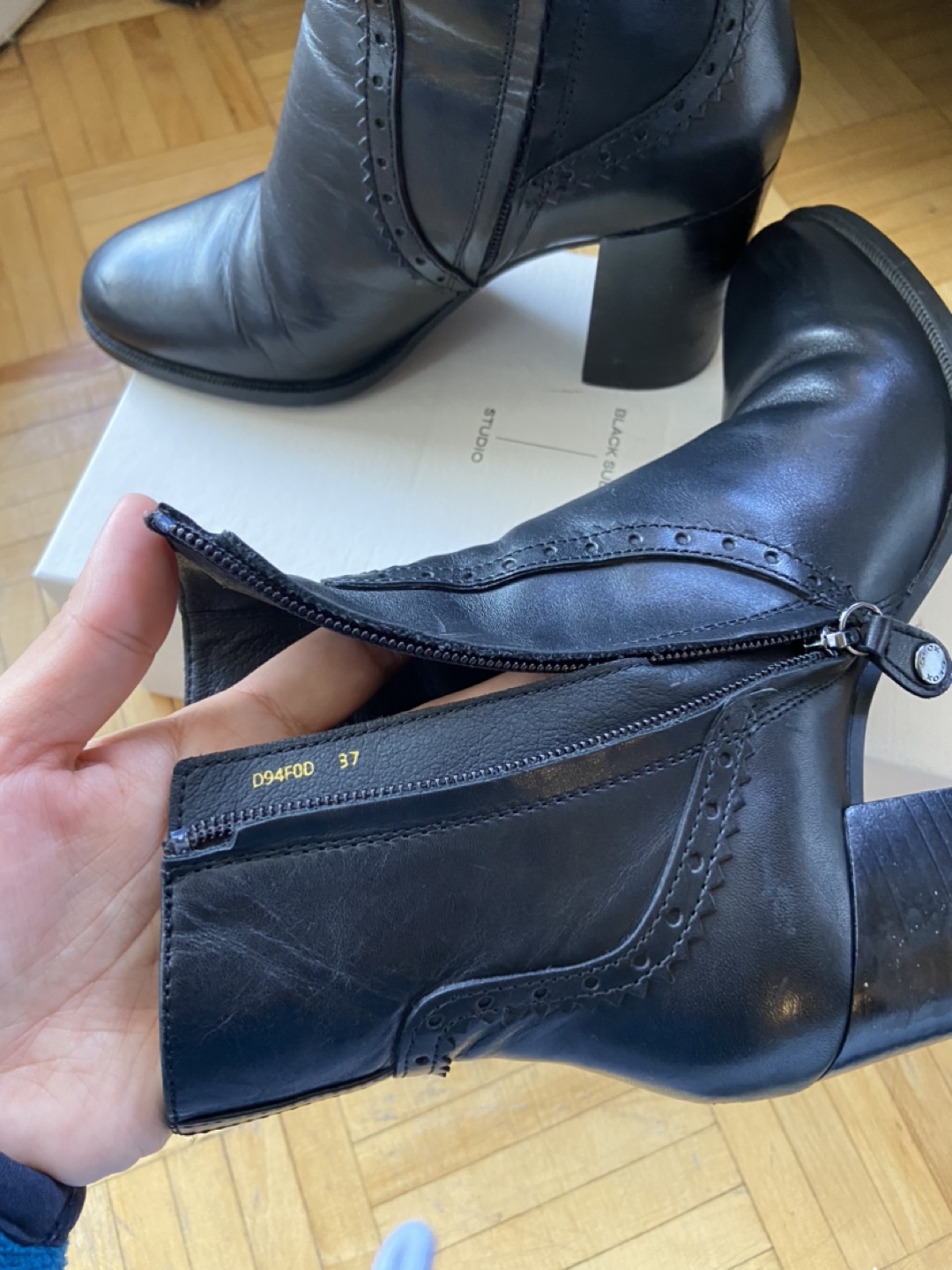 Geox Black Leather Ankle Boots - photo 5