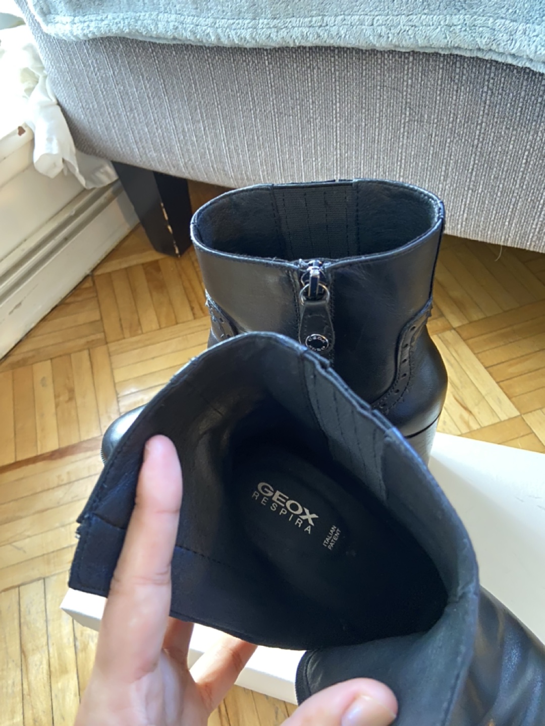 Geox Black Leather Ankle Boots - photo 4