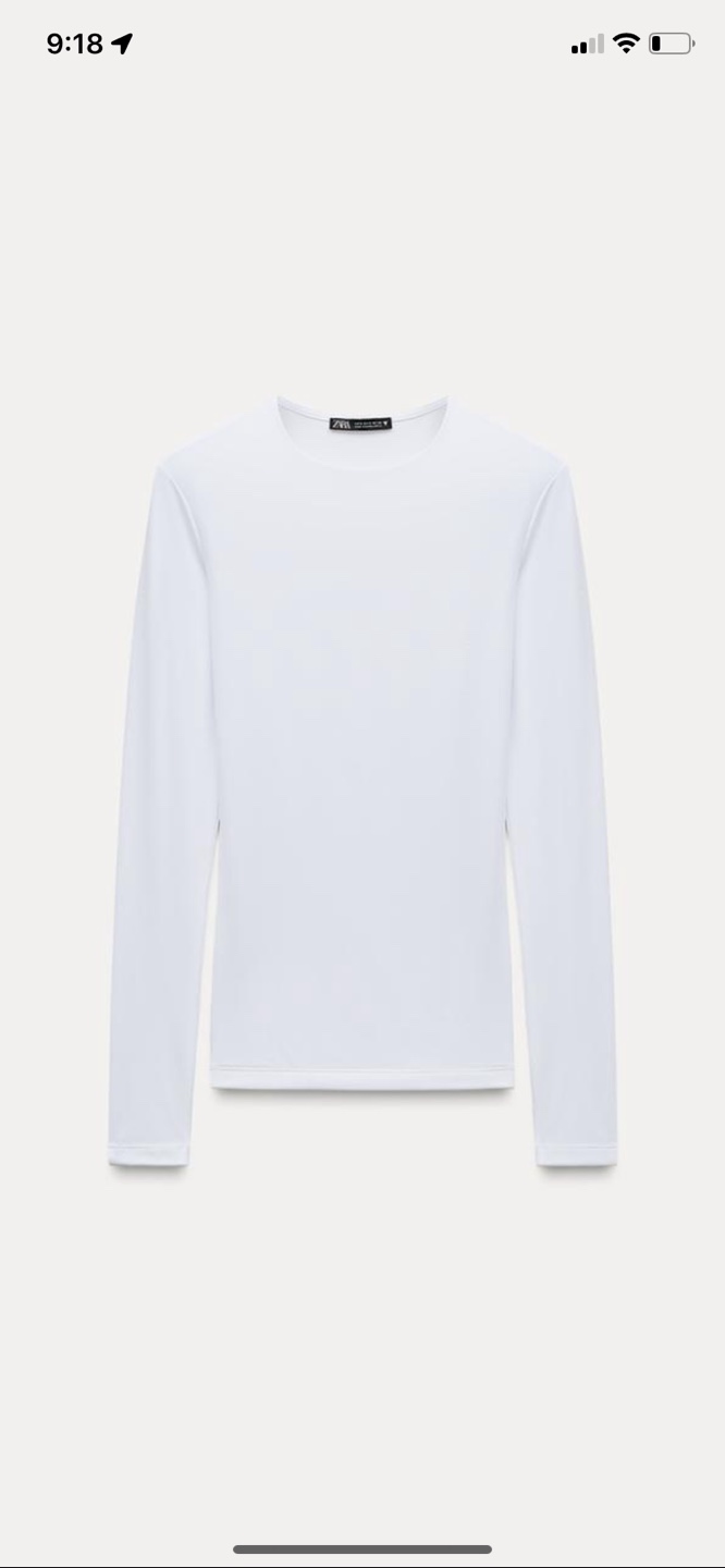Zara White Long Sleeve polyamide T-shirt. - photo 2
