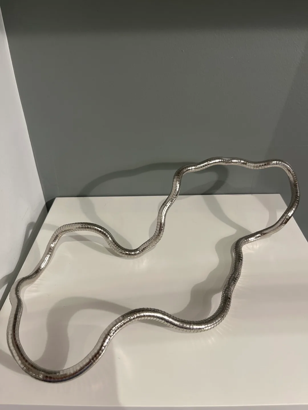 Silver Metal Sculpture Necklace image indicator(2)