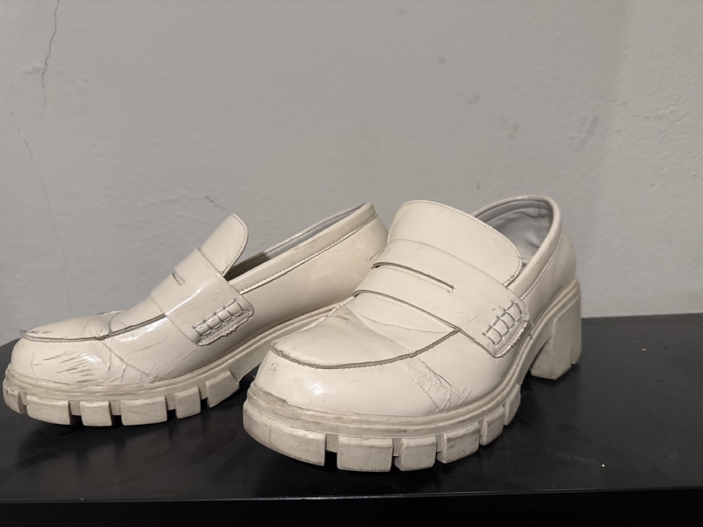White Platform Loafers #freecycle