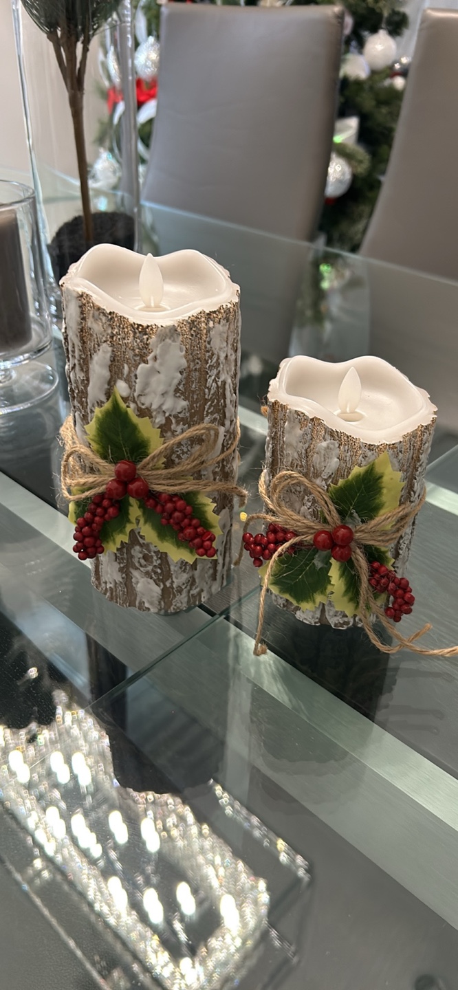 Set of 2 LED Flickering Christmas Candles - photo 3