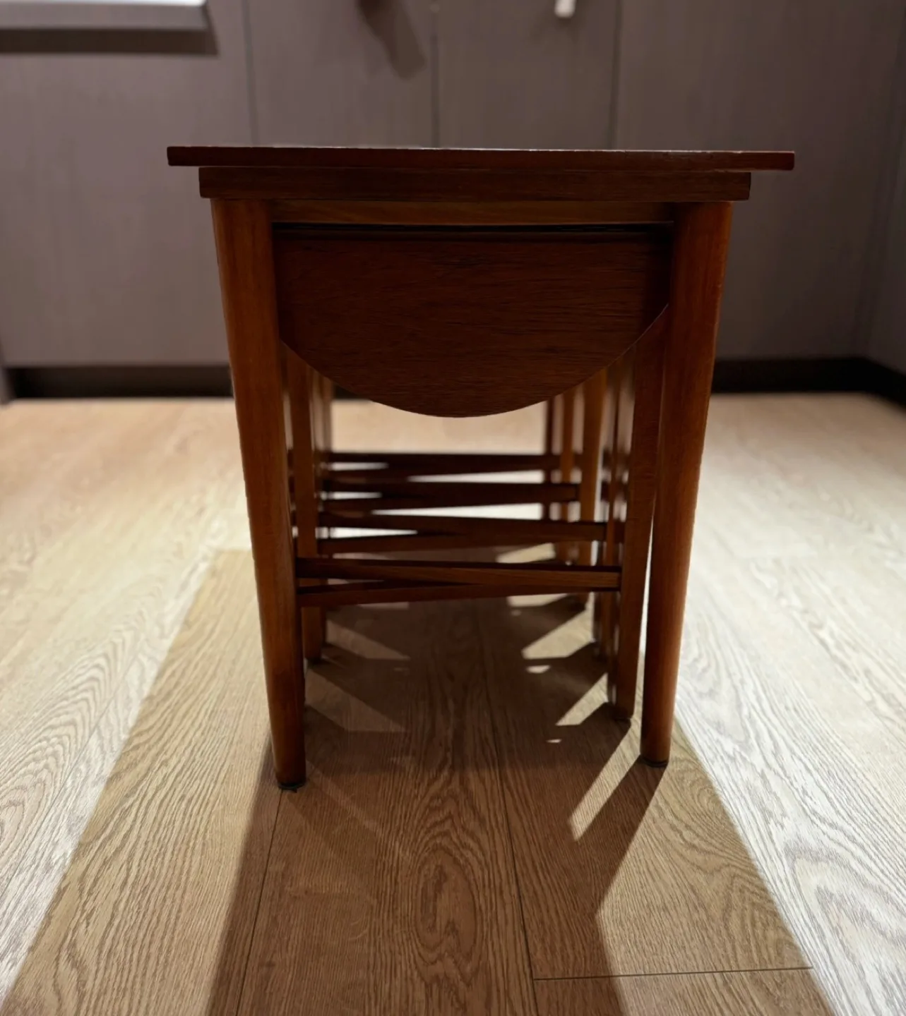 MCM Vintage teak Danish NESTING TABLES of 4 + 1 pieces image indicator(5)