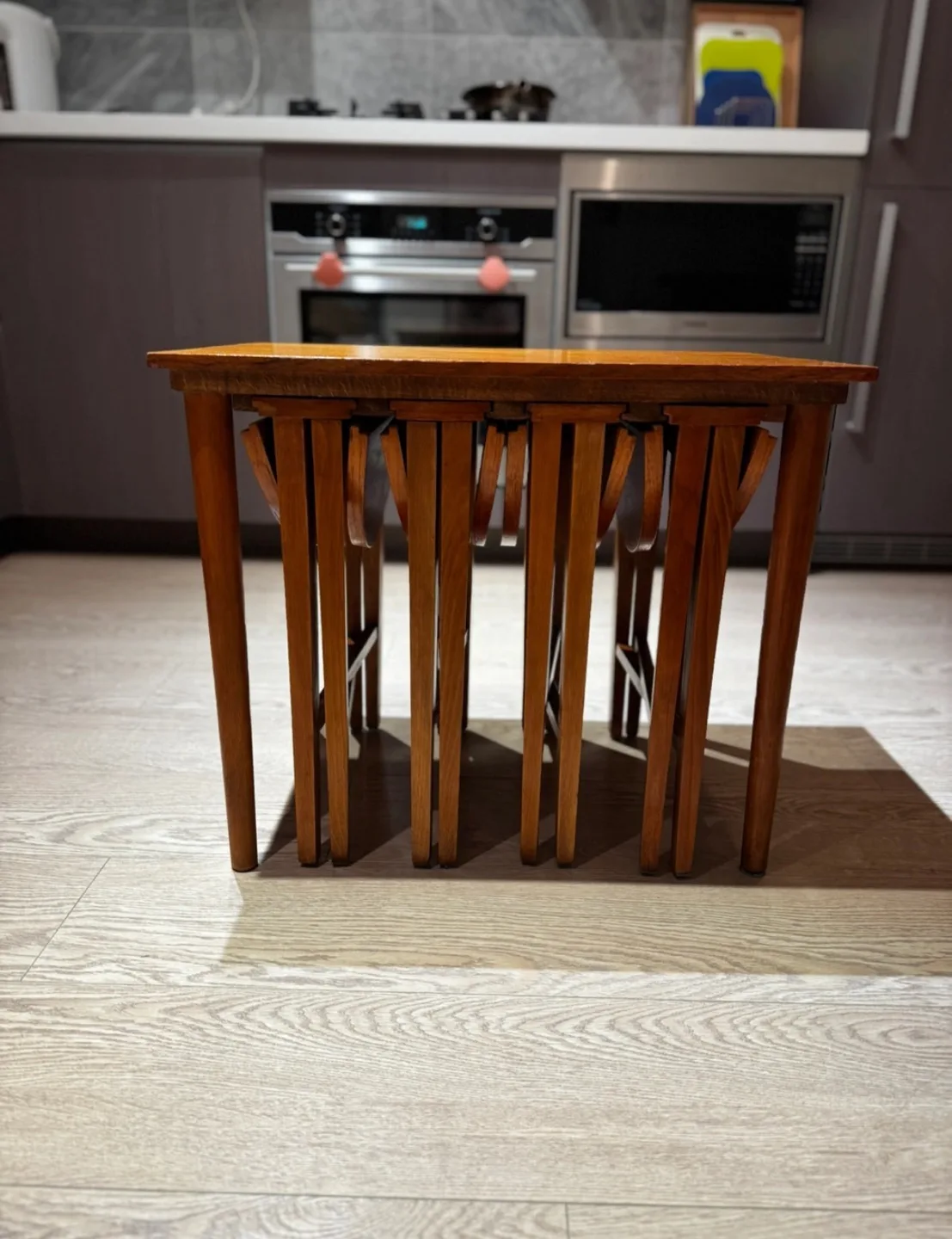 MCM Vintage teak Danish NESTING TABLES of 4 + 1 pieces image indicator(4)