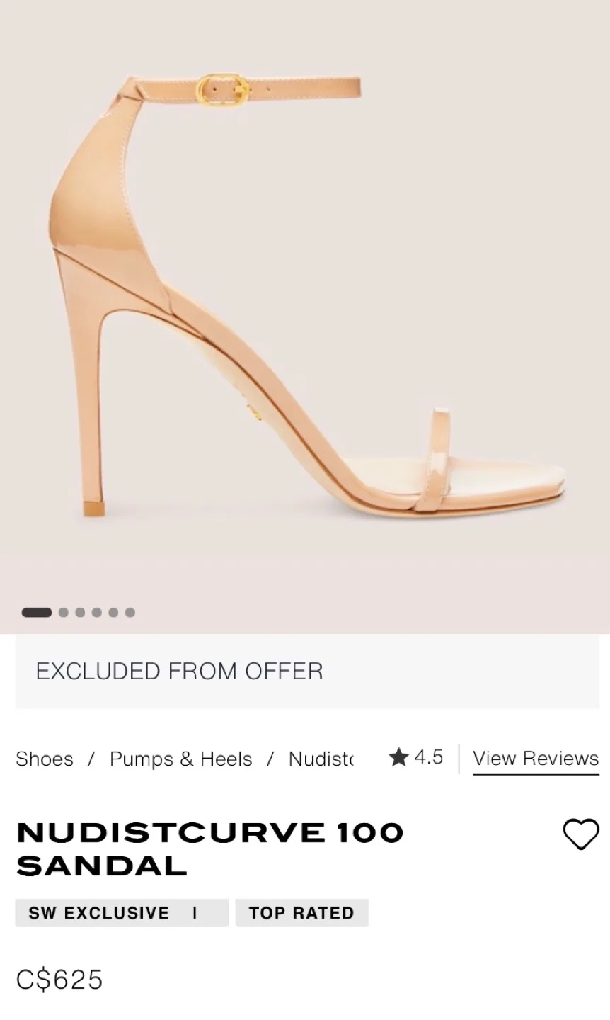 100% Authentic STUART WEITZMAN NUDISTCURVE 100 SANDAL image indicator(6)