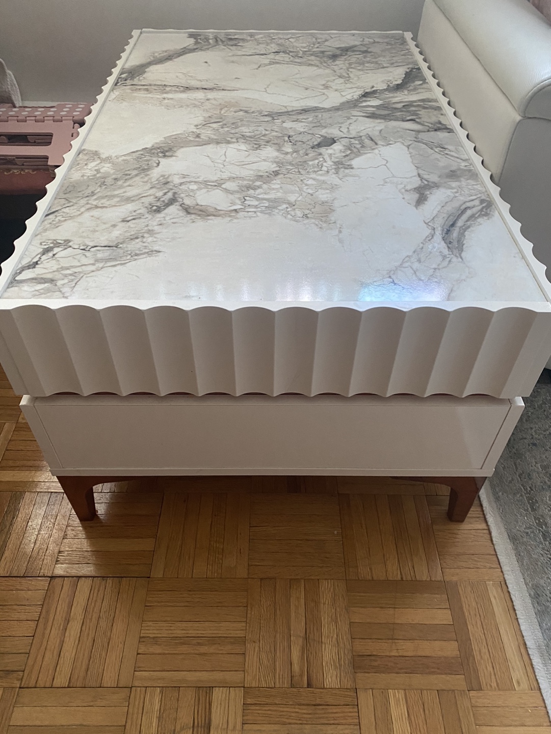 White Marble Coffee Table - photo 2