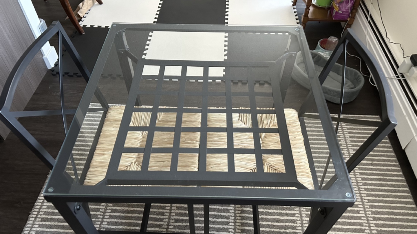 Glass Top Dining Table with 2 Chairs - photo 3