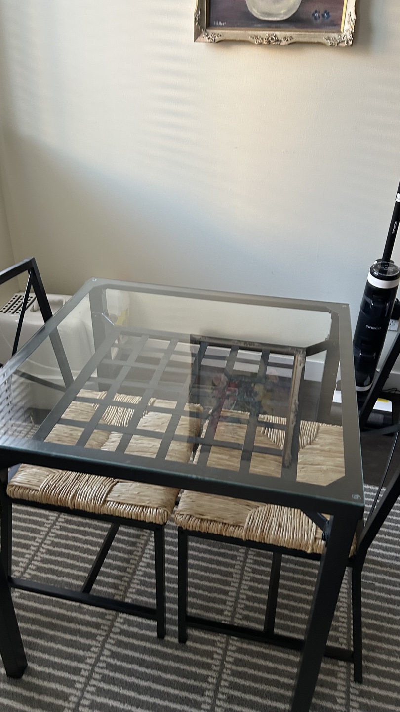 Glass Top Dining Table with 2 Chairs - photo 2