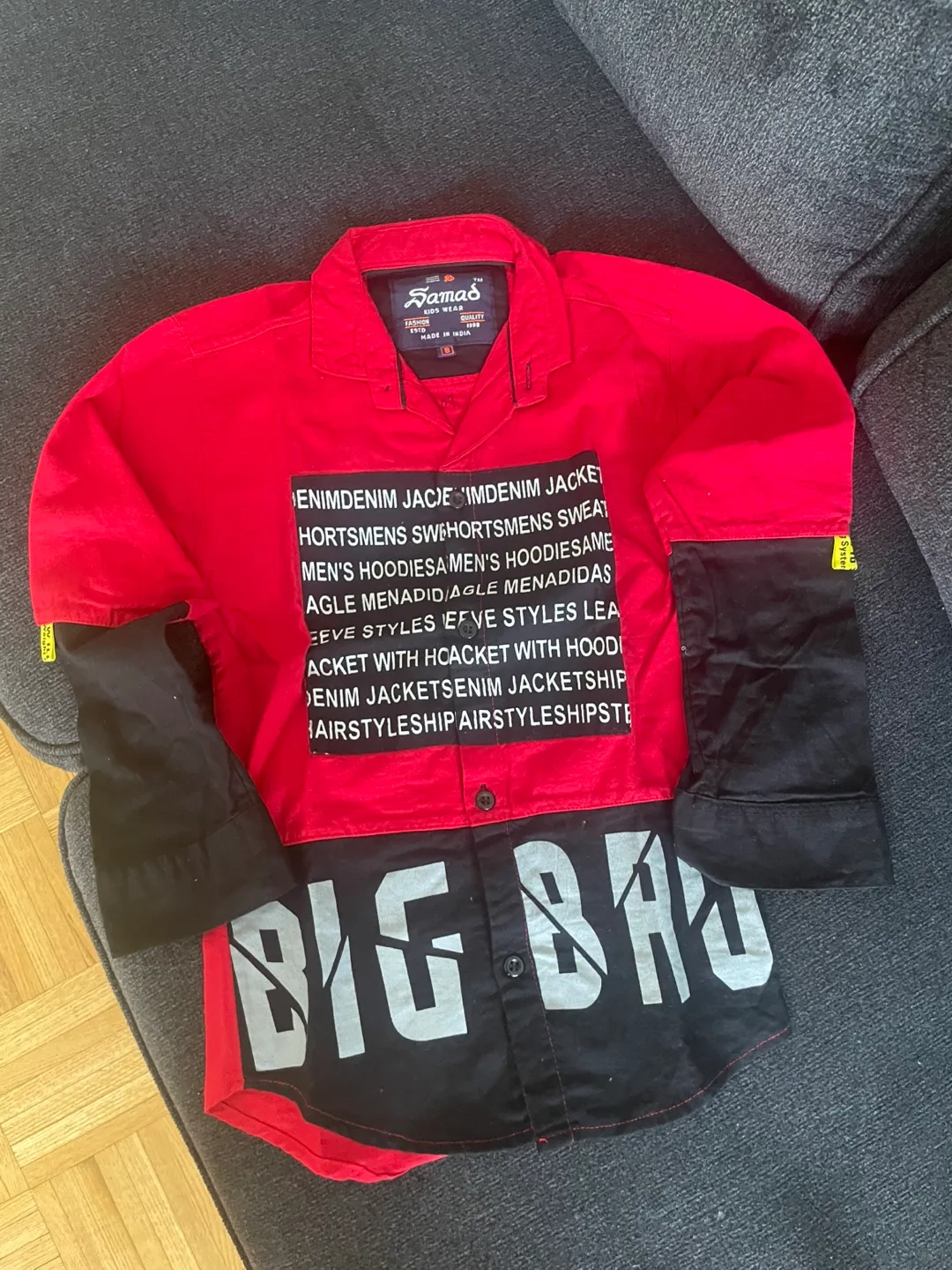 Red and Black Long Sleeve Button Up Shirt image indicator(3)