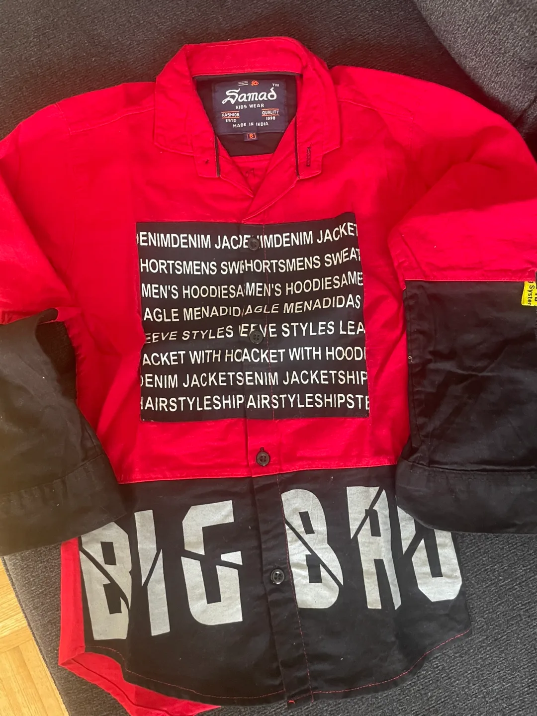 Red and Black Long Sleeve Button Up Shirt image indicator(2)