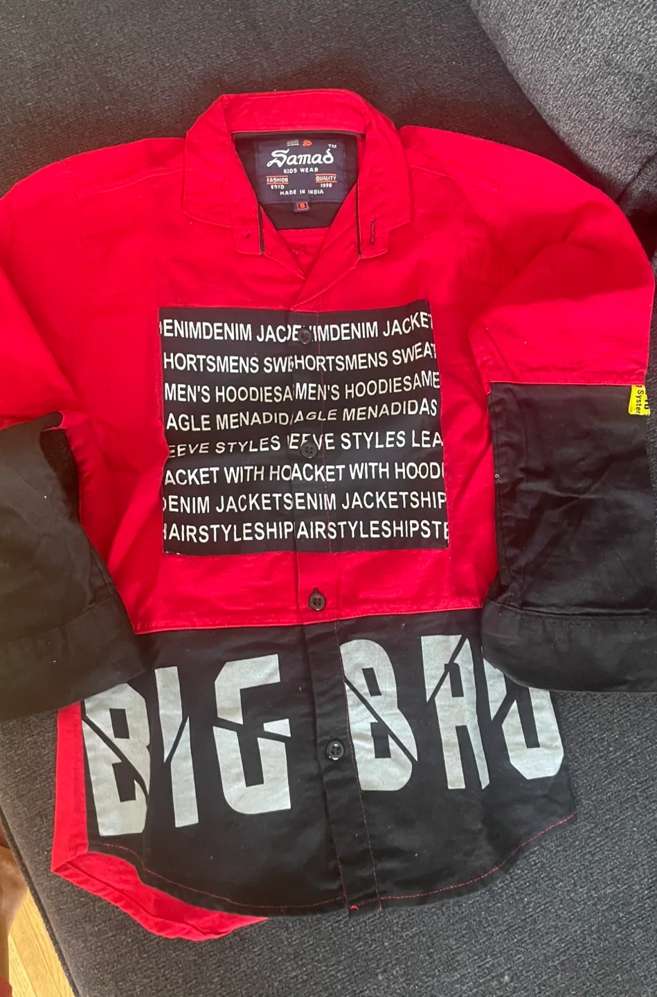 Red and Black Long Sleeve Button Up Shirt image indicator(4)