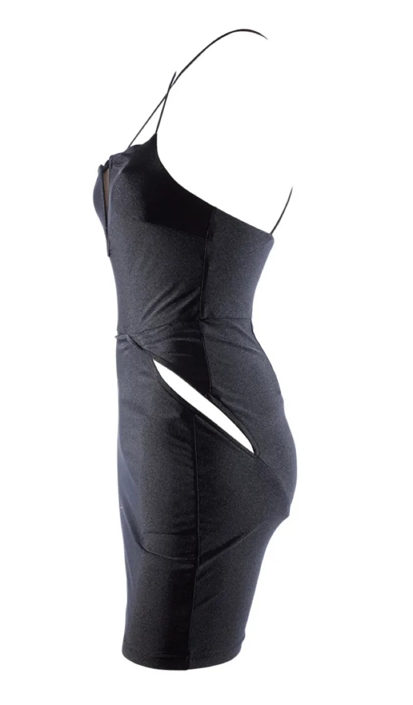 Black Satin Halter Mini Dress FRNK image indicator(6)