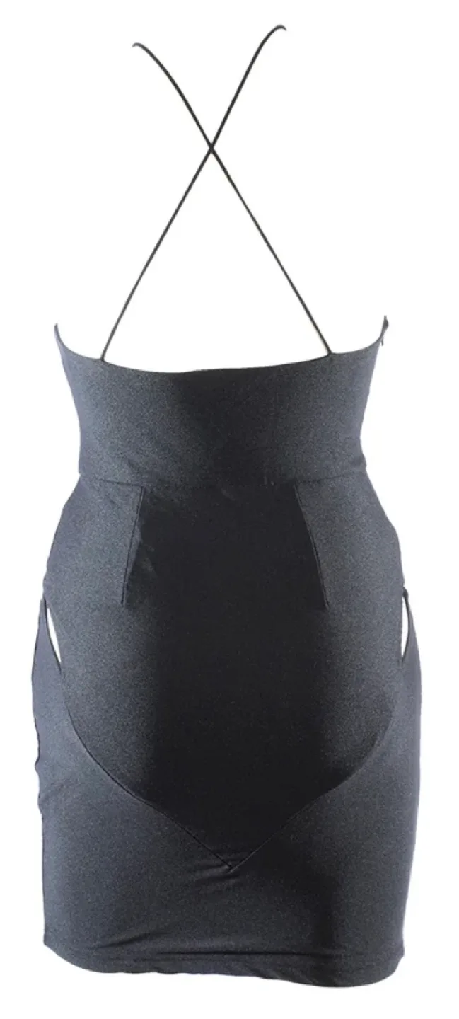 Black Satin Halter Mini Dress FRNK image indicator(4)