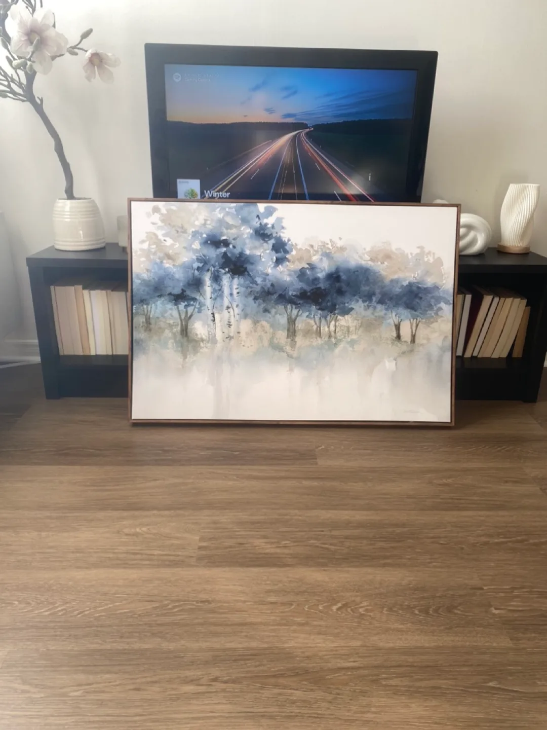 Framed Canvas Wall Art - Blue Trees image indicator(2)