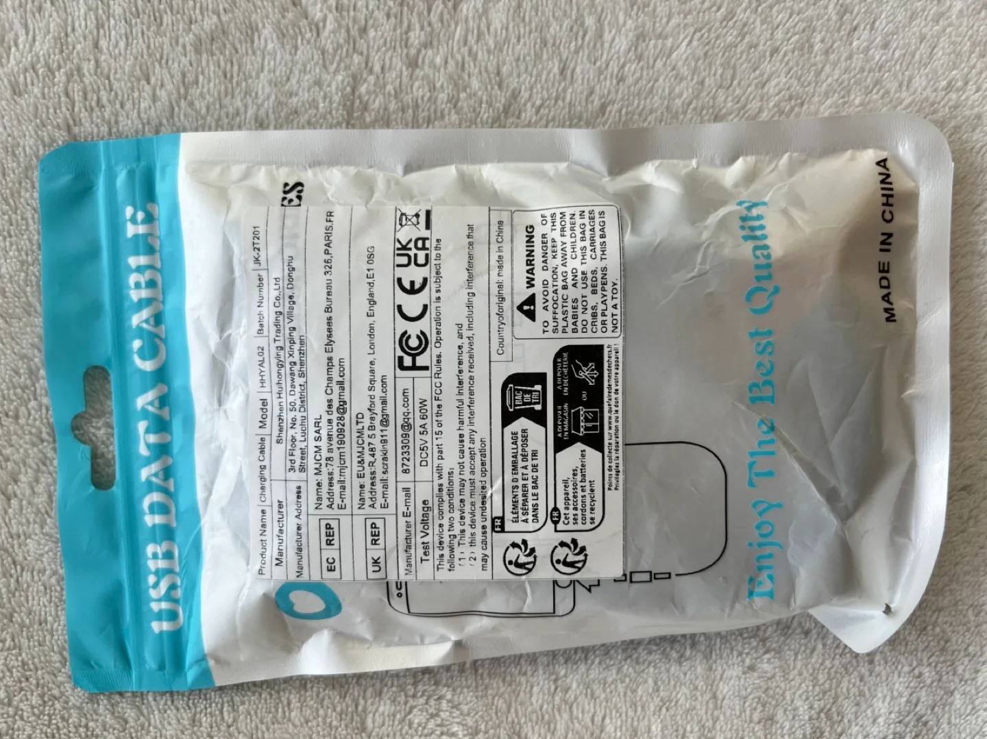 《Brand New 》Blue USB Data Cable image indicator(3)