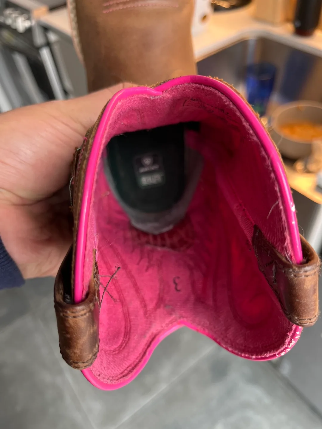 Ariat Brown Leather Cowboy Boots Toddlers size 3 image indicator(5)