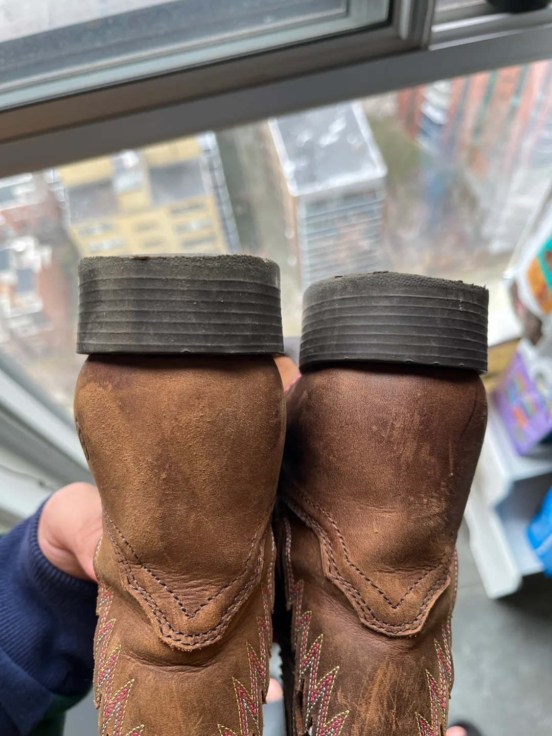 Ariat Brown Leather Cowboy Boots Toddlers size 3 image indicator(4)