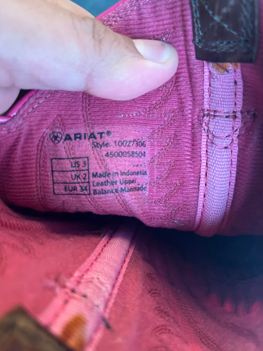 Ariat Brown Leather Cowboy Boots Toddlers size 3 image indicator(7)