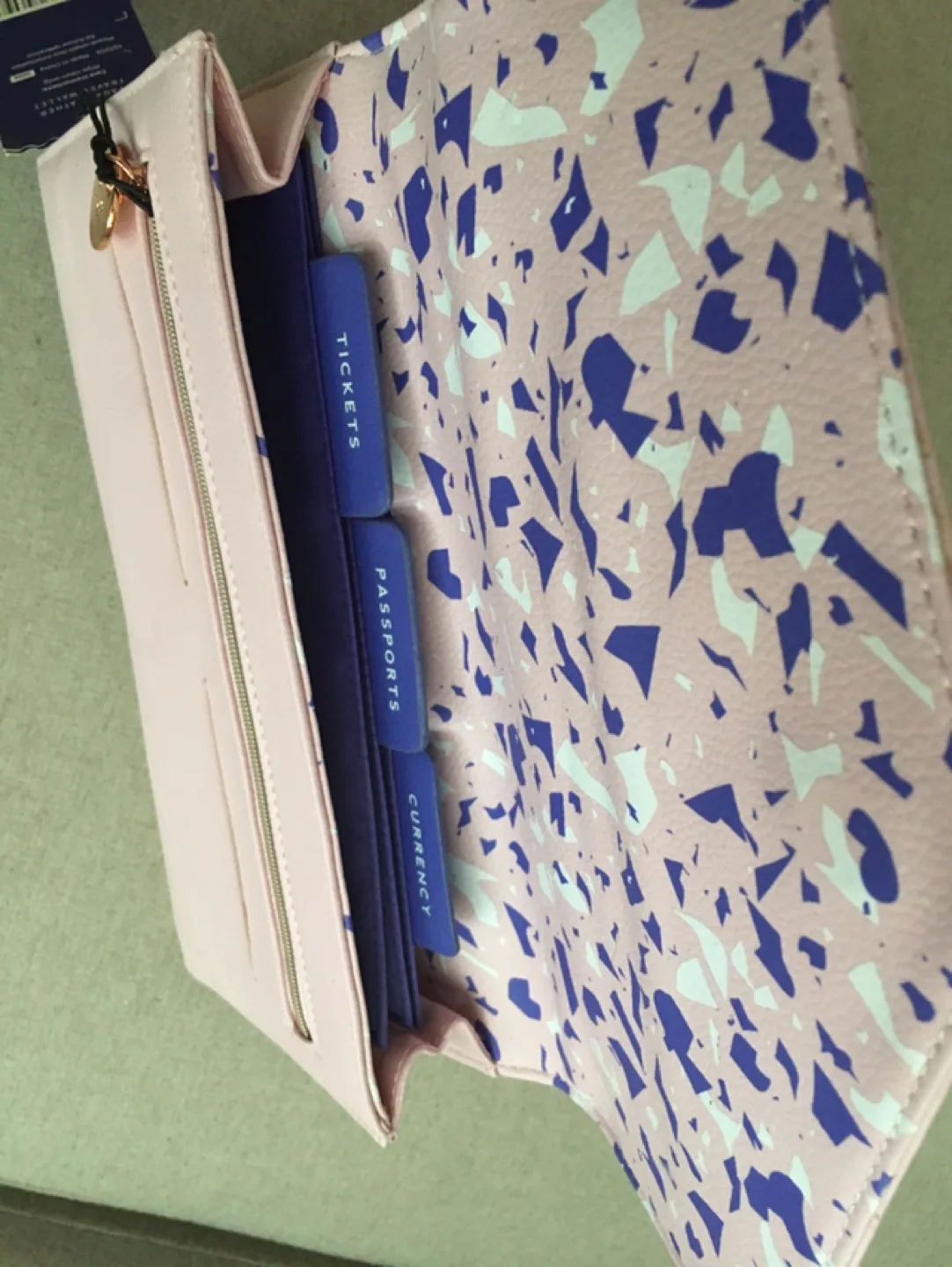 Pink Faux Leather Travel Wallet with labelled compartments image indicator(4)