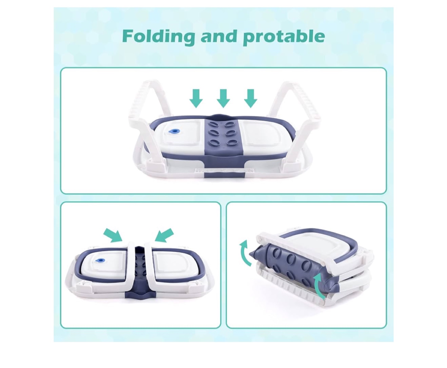 Baby Bath Tub with Thermometer and Folding Feature - photo 3