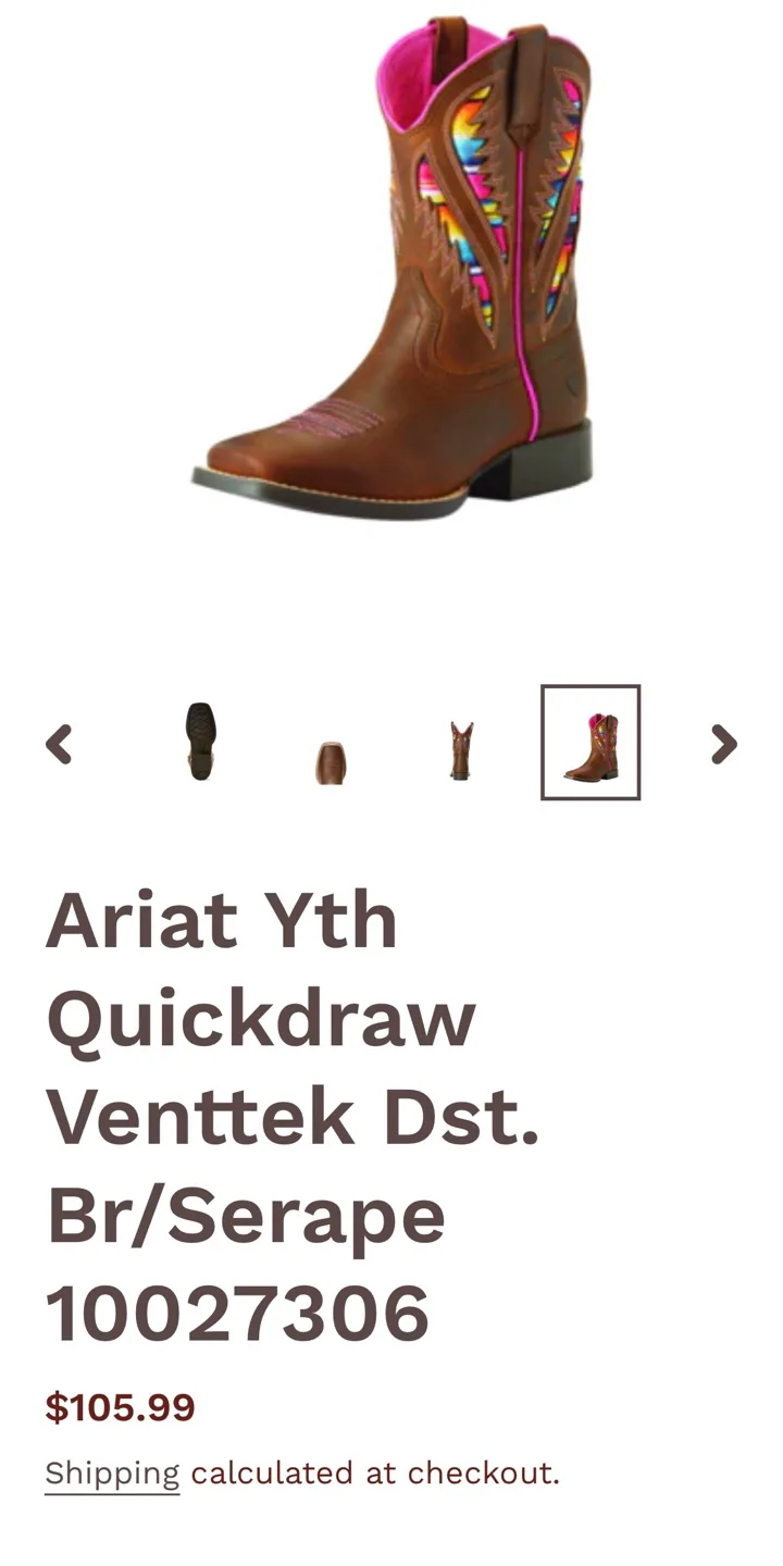 Ariat Brown Leather Cowboy Boots Toddlers size 3 image indicator(8)