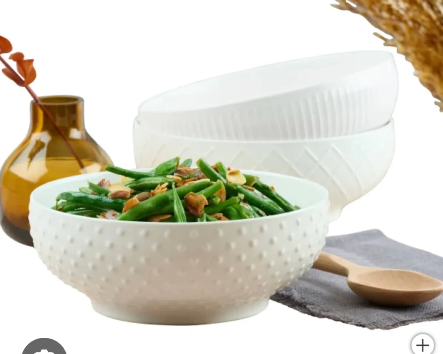Trudeau 3 Piece Porcelain Serving Bowl Set thumbnail
