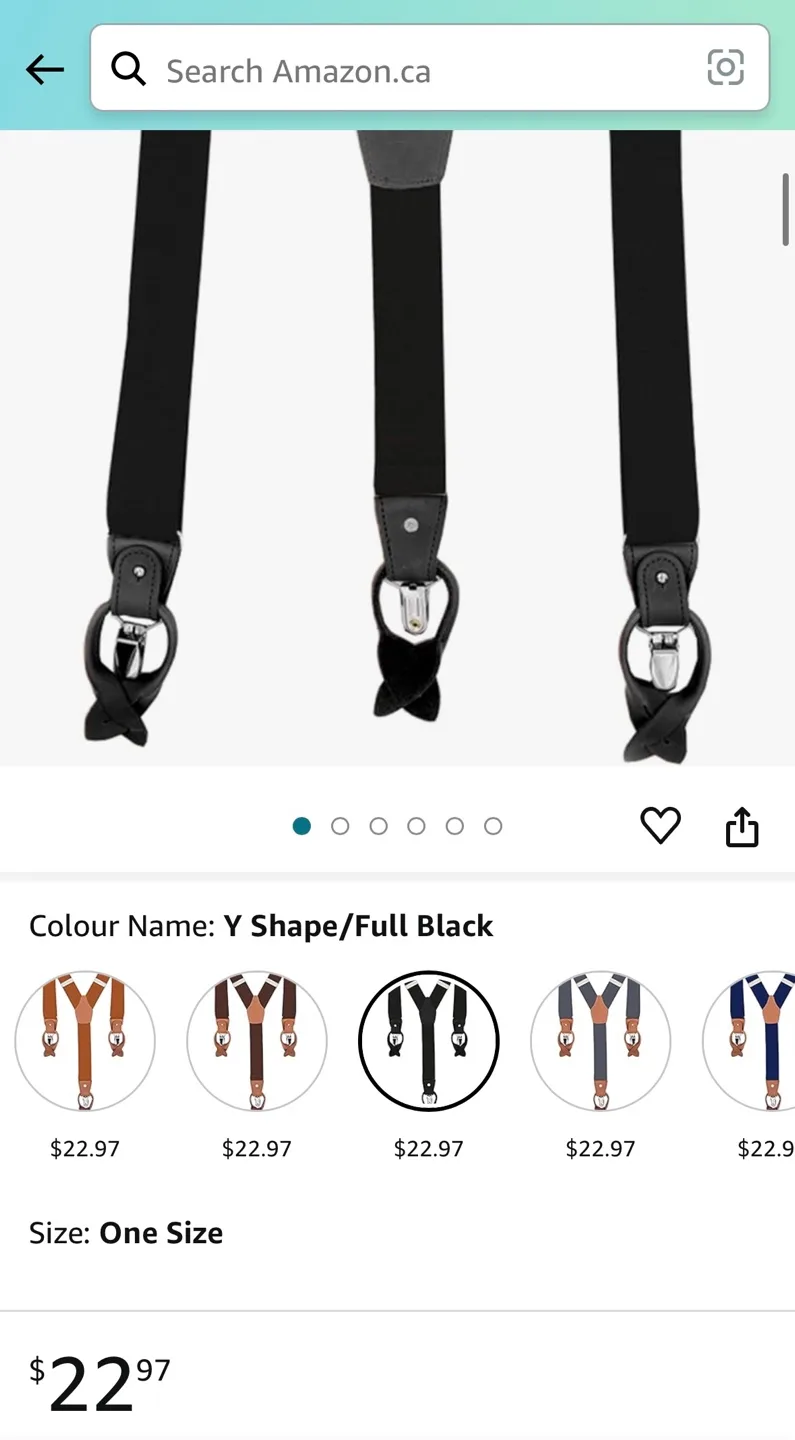 Men's Suspenders - Black Leather Strap image indicator(6)