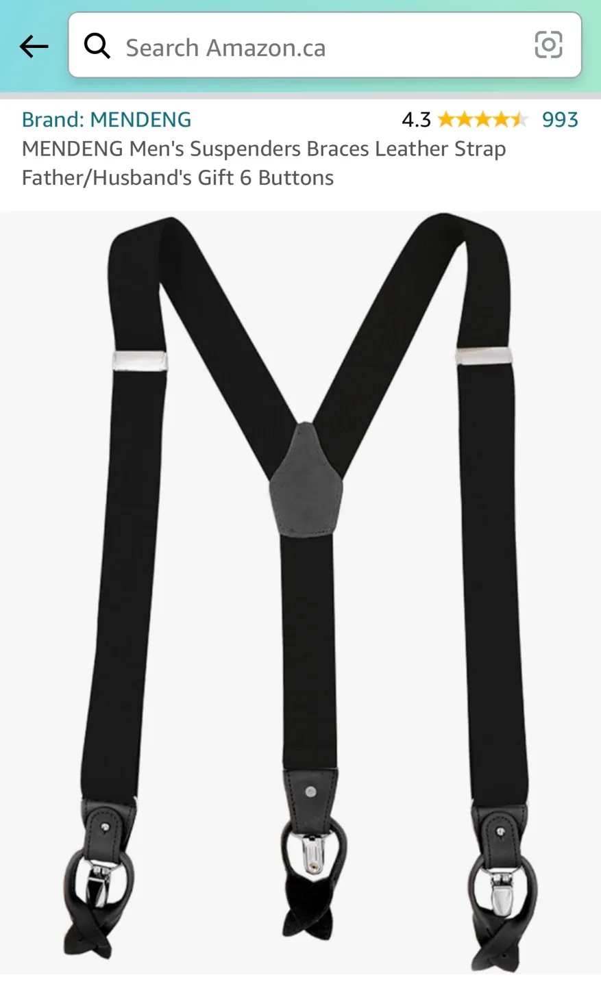 Men's Suspenders - Black Leather Strap image indicator(5)