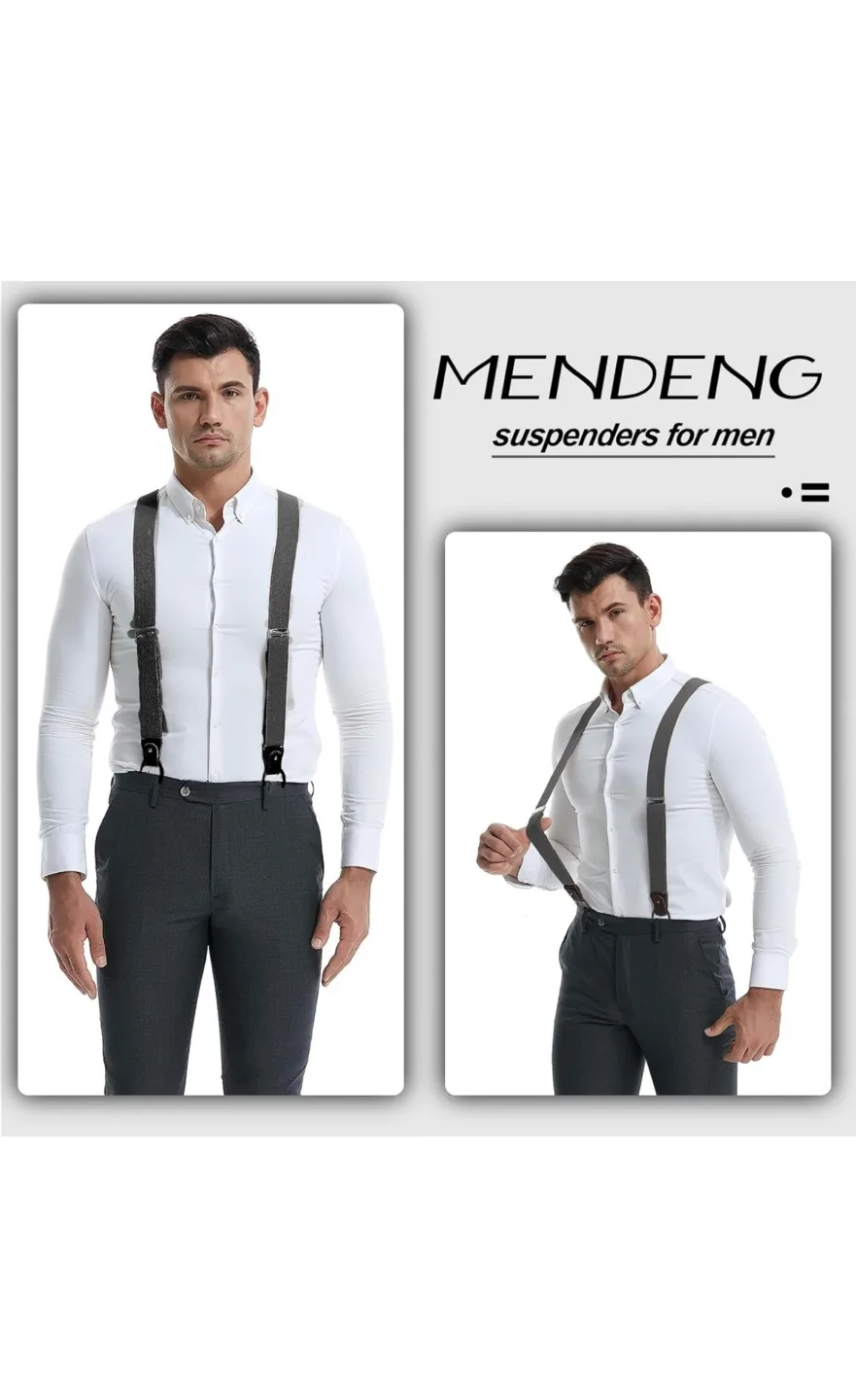 Men's Suspenders - Black Leather Strap image indicator(2)