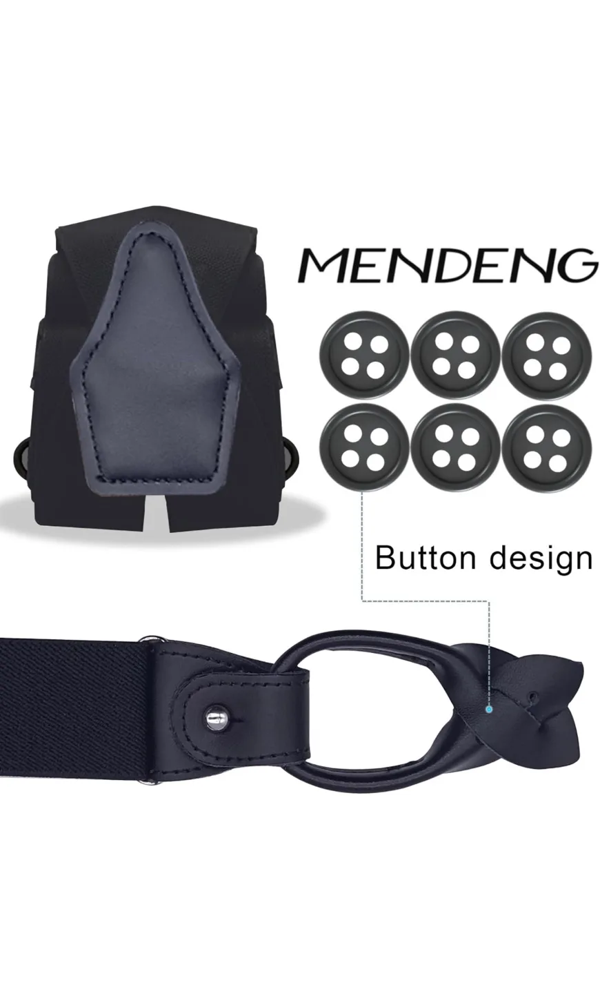 Men's Suspenders - Black Leather Strap image indicator(9)