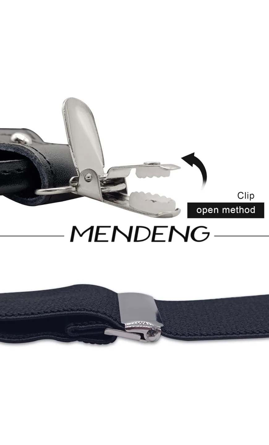 Men's Suspenders - Black Leather Strap image indicator(10)