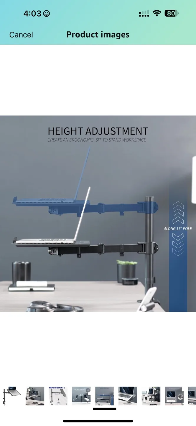 Laptop Stand Desk Mount image indicator(2)