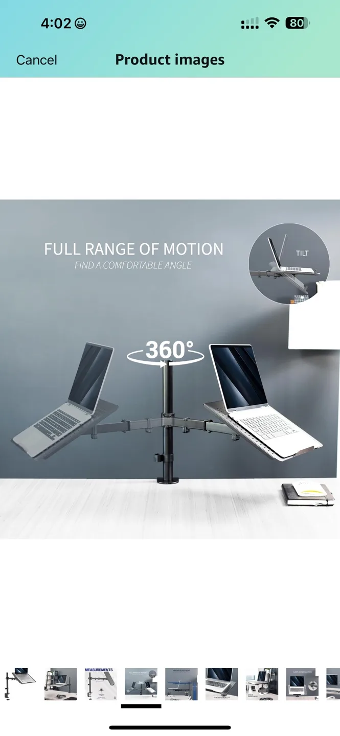 Laptop Stand Desk Mount image indicator(4)