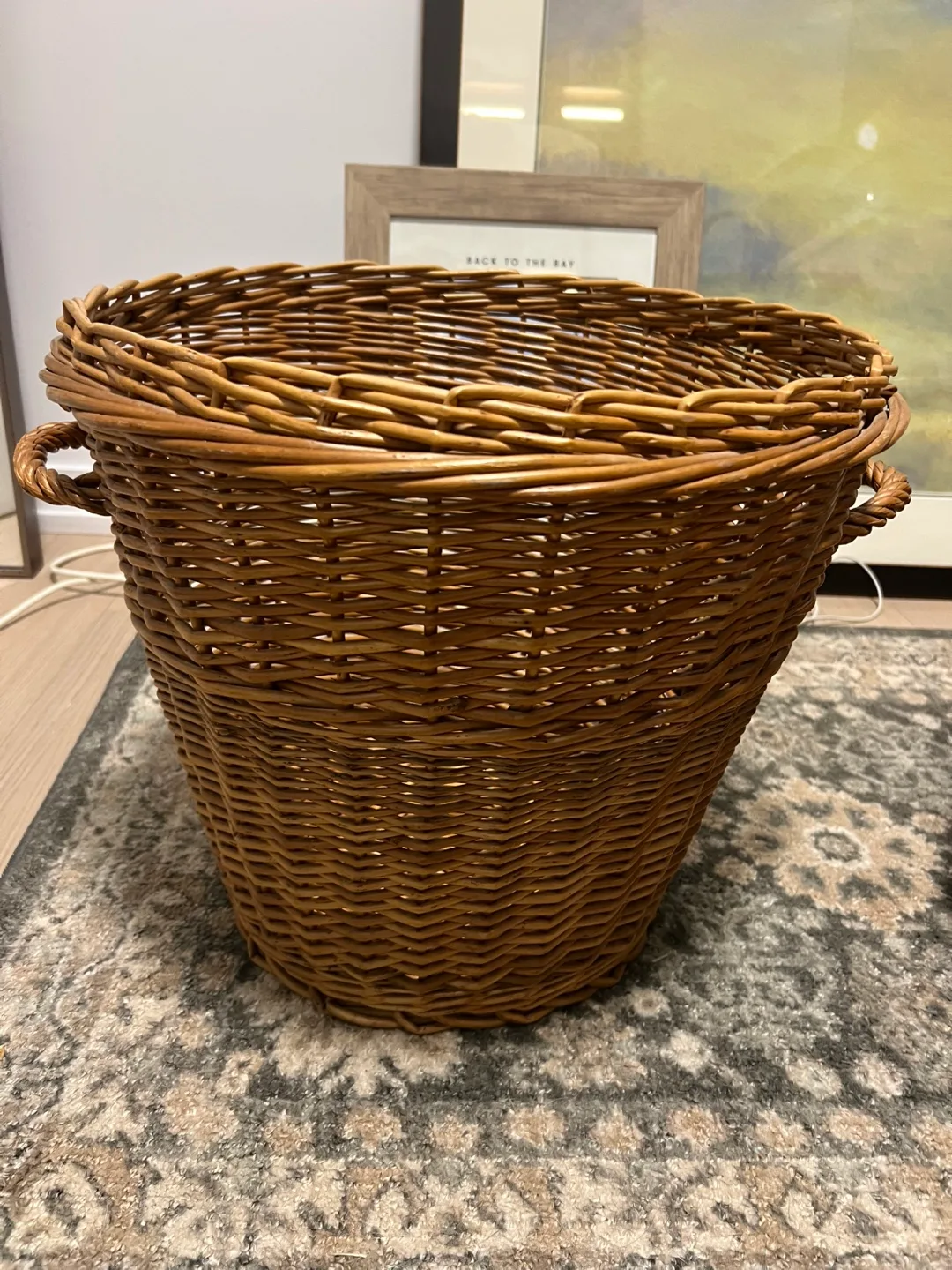 Wicker Basket with Handles thumbnail