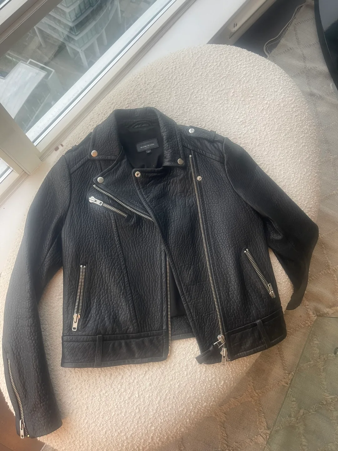 Black Leather Moto Jacket