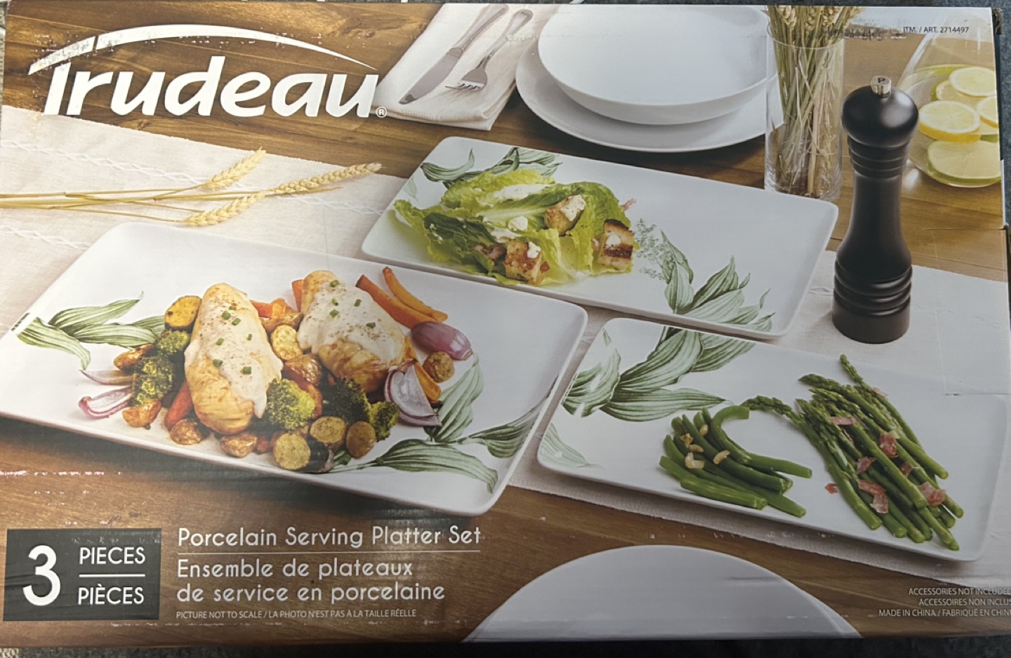 NEW TRUDEAU - Set of 3 Porcelain Serving Trays - photo 2