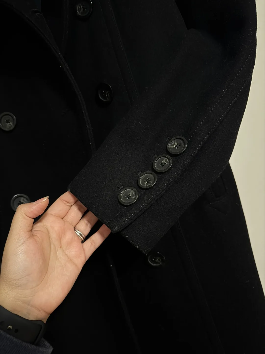 GAP Black Double Breasted Peacoat image indicator(2)