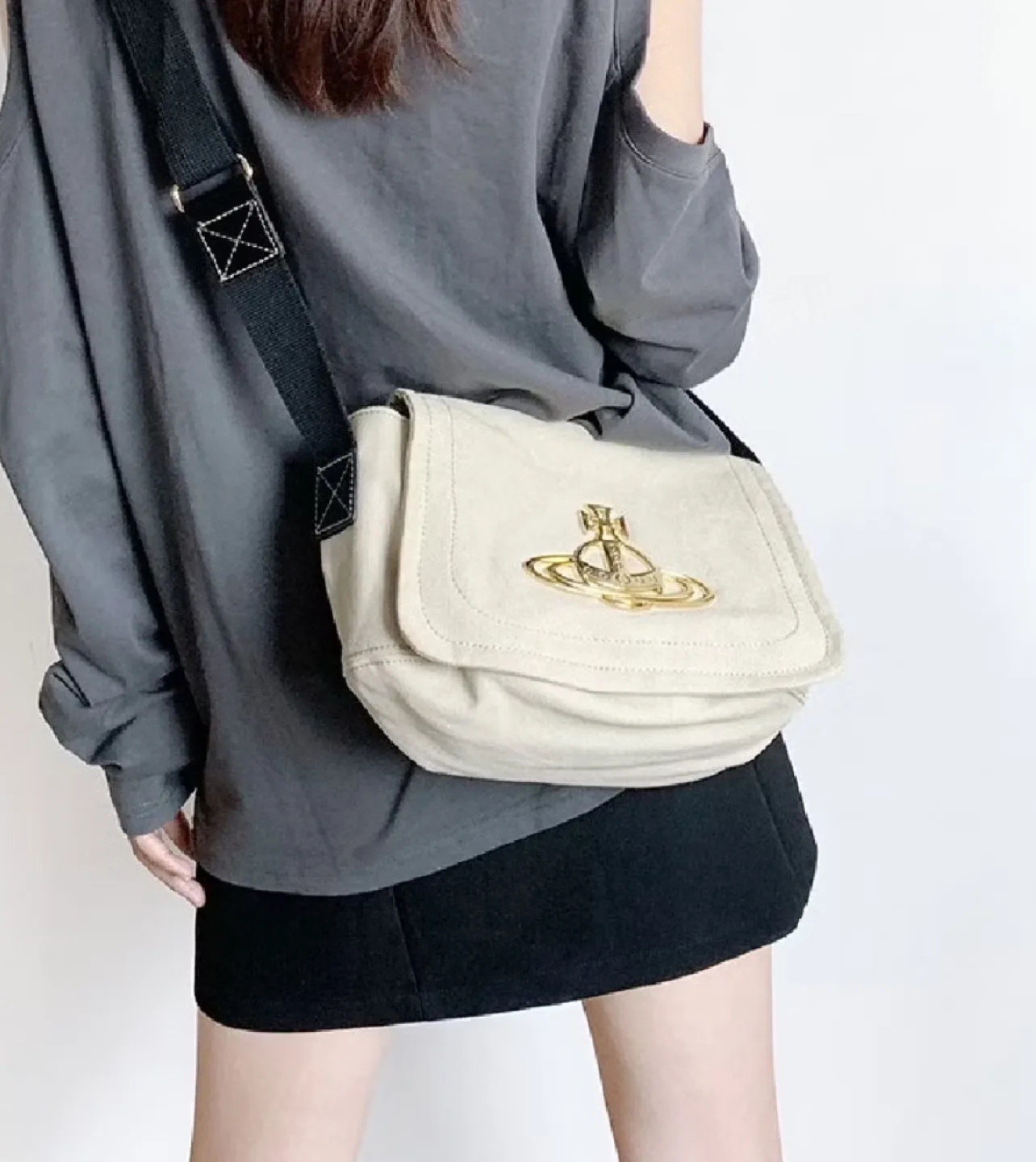 Vivienne Westwood Anglomania Beige Canvas Crossbody Bag image indicator(2)