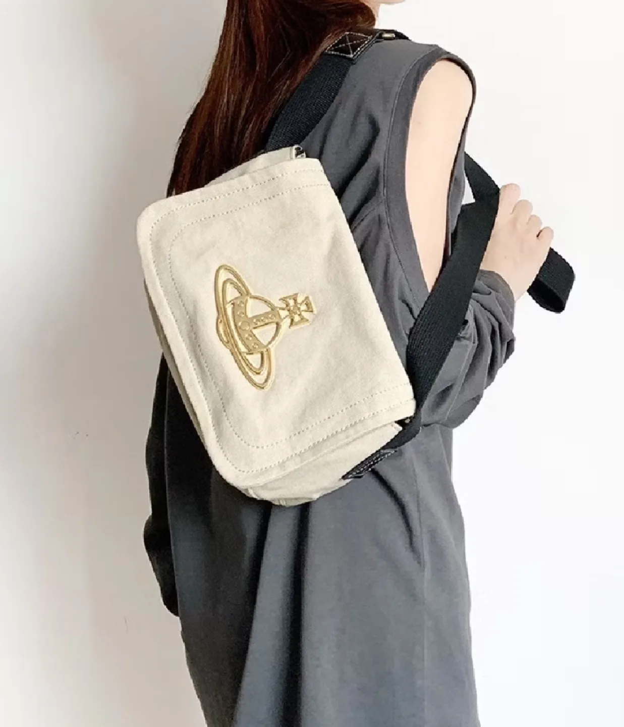 Vivienne Westwood Anglomania Beige Canvas Crossbody Bag image indicator(3)