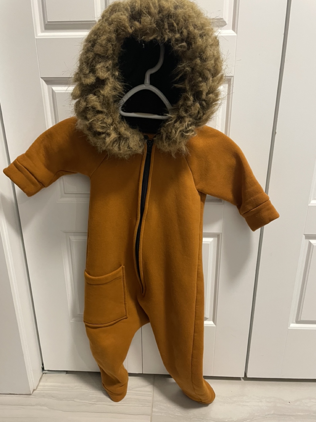Kids Winter Overall with Fur Hood