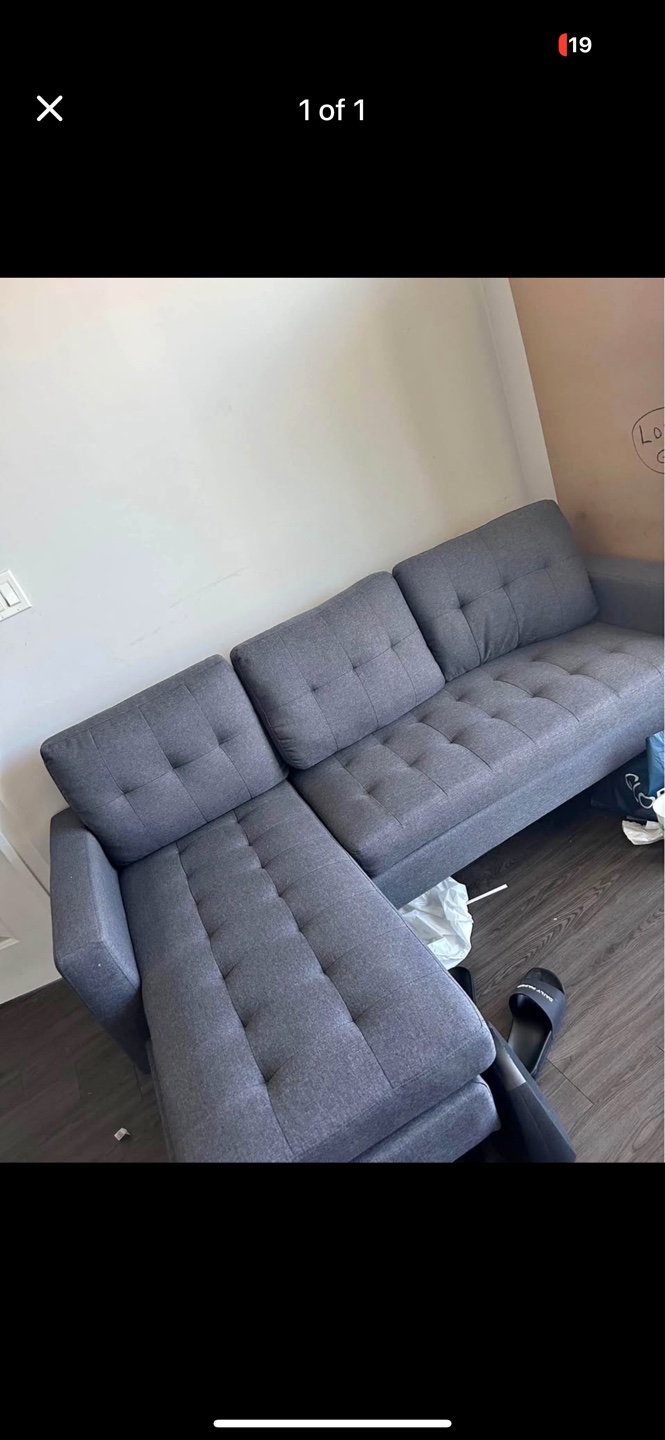 URGENT SALE: Modern Grey Sectional Sofa